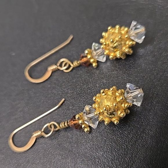 Gold and Silver Drop Earrings - Picture 14 of 15
